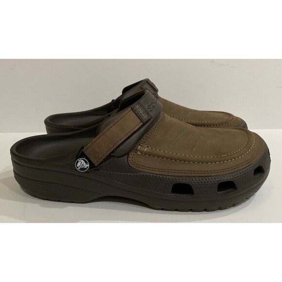 Crocs Classic Yukon Vista II Clog Men's 10 Brown Vegan Leather Slip On Gorpcore - Picture 2 of 12
